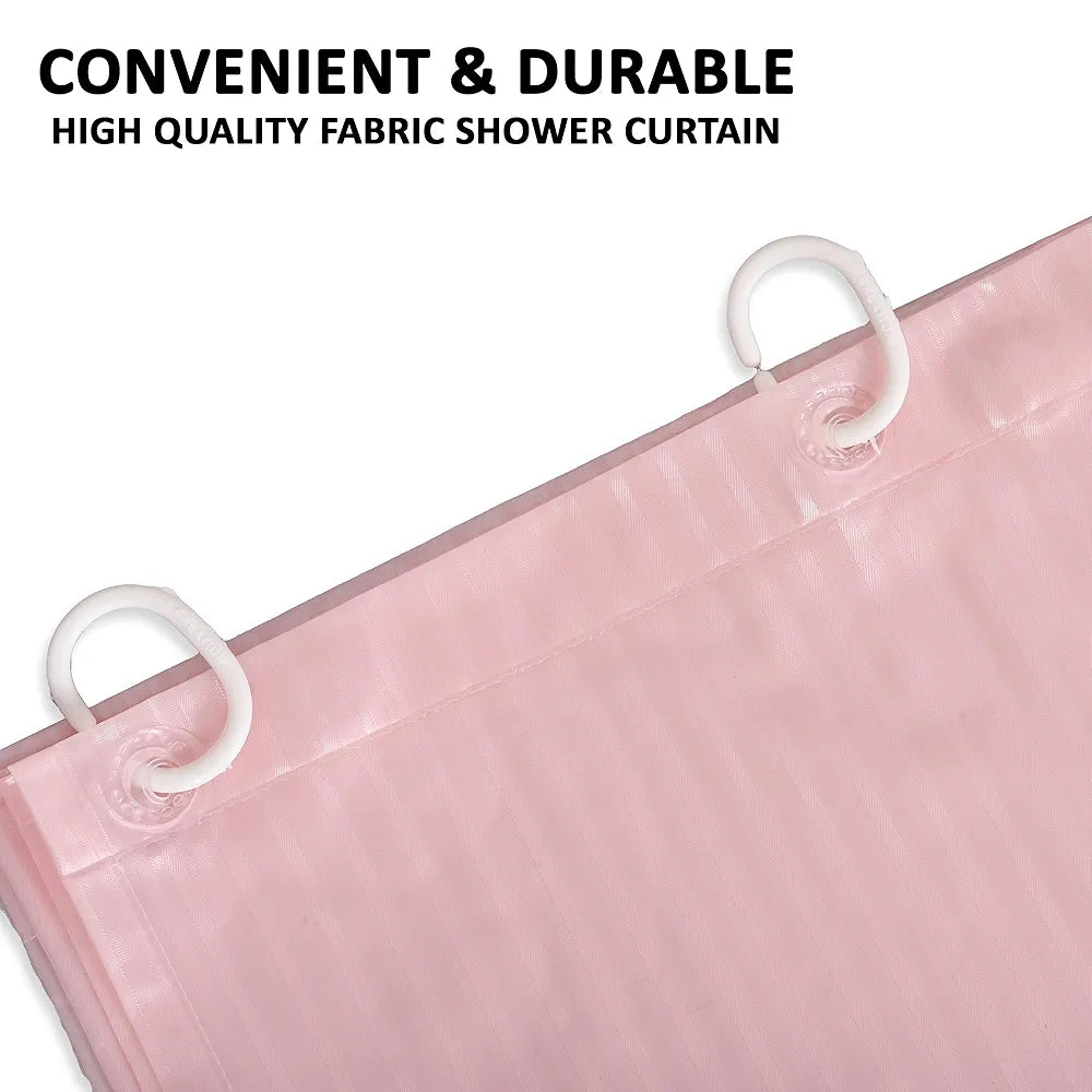 Kuber Industries Shower Curtain | 7 Feet | Bathroom Shower Curtain | AC Curtains | PVC Waterproof Window Curtain | Curtains for Bathtub | 8 Rings Curtain | Lining | Pink